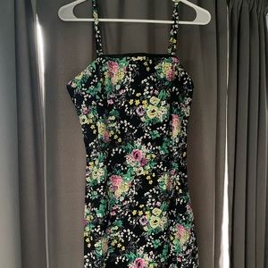 Black Floral Print Dress